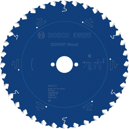 BoschEXPERT 木工圆锯片 230 毫米，用于木材切割。